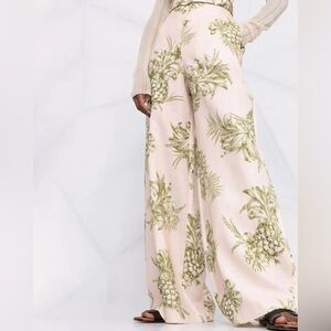 Zimmermann Cream(light pink) and Green Belted Pants
